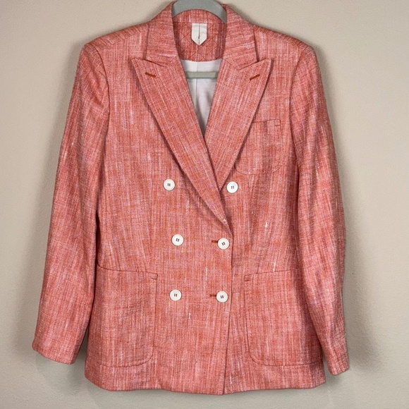 MaxMara Tailleur Sartoriale, Made in Italy, Silk/Linen Double Breasted Blazer - Picture 1 of 16